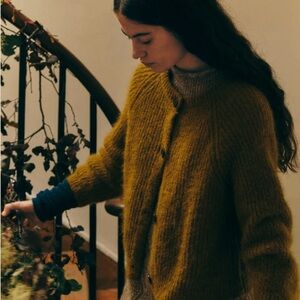 Toast Ribbed Mohair Cardigan